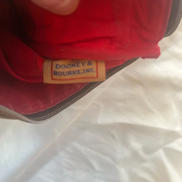 Dooney and Bourke Iconic Tan Crossbody Satchel Leather Stitched Strap - Picture 12 of 14